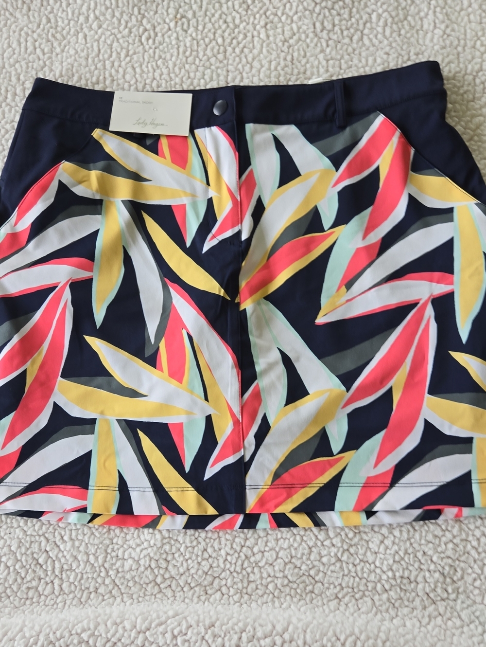 Lady Hagen Navy Desert Getaway Skort - Yellow, Coral, Mint, White